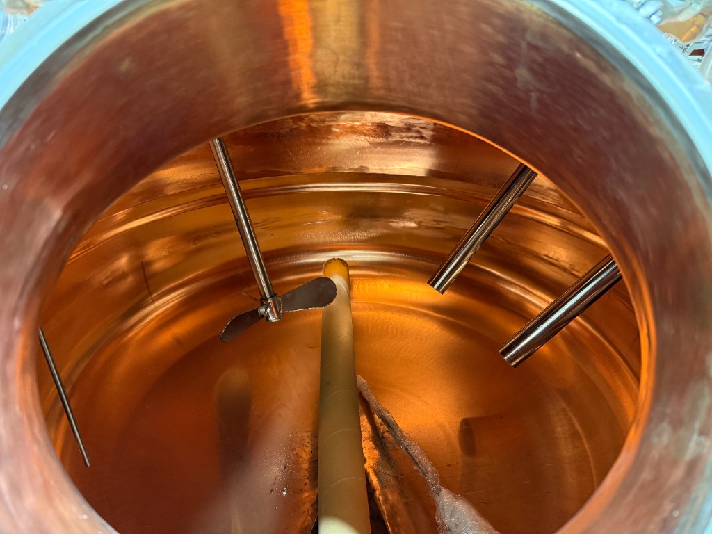Inside view of the copper pot still